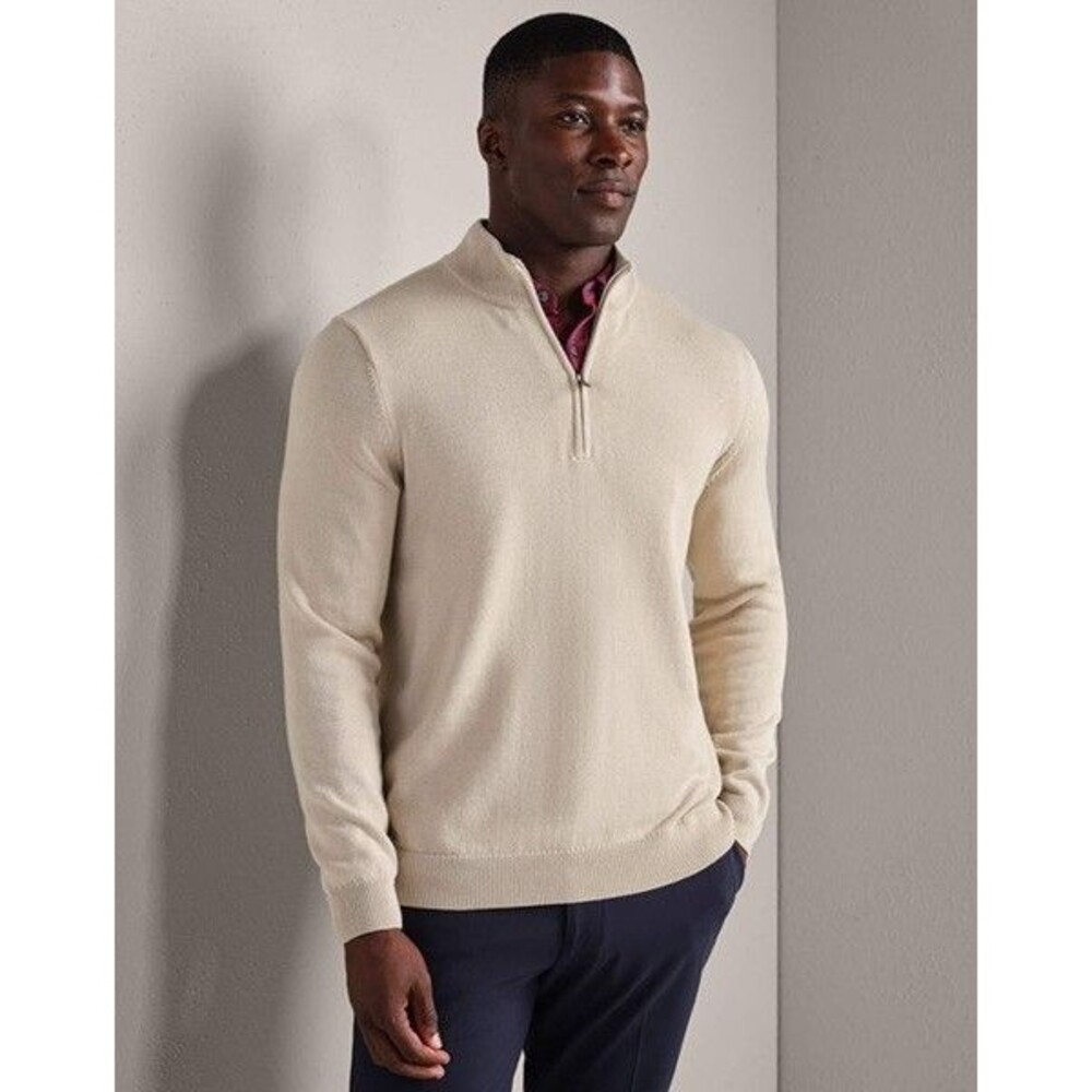 NWT Rhone Men's Commuter 1/4 Zip Pullover Sweater Bone Size 2XL